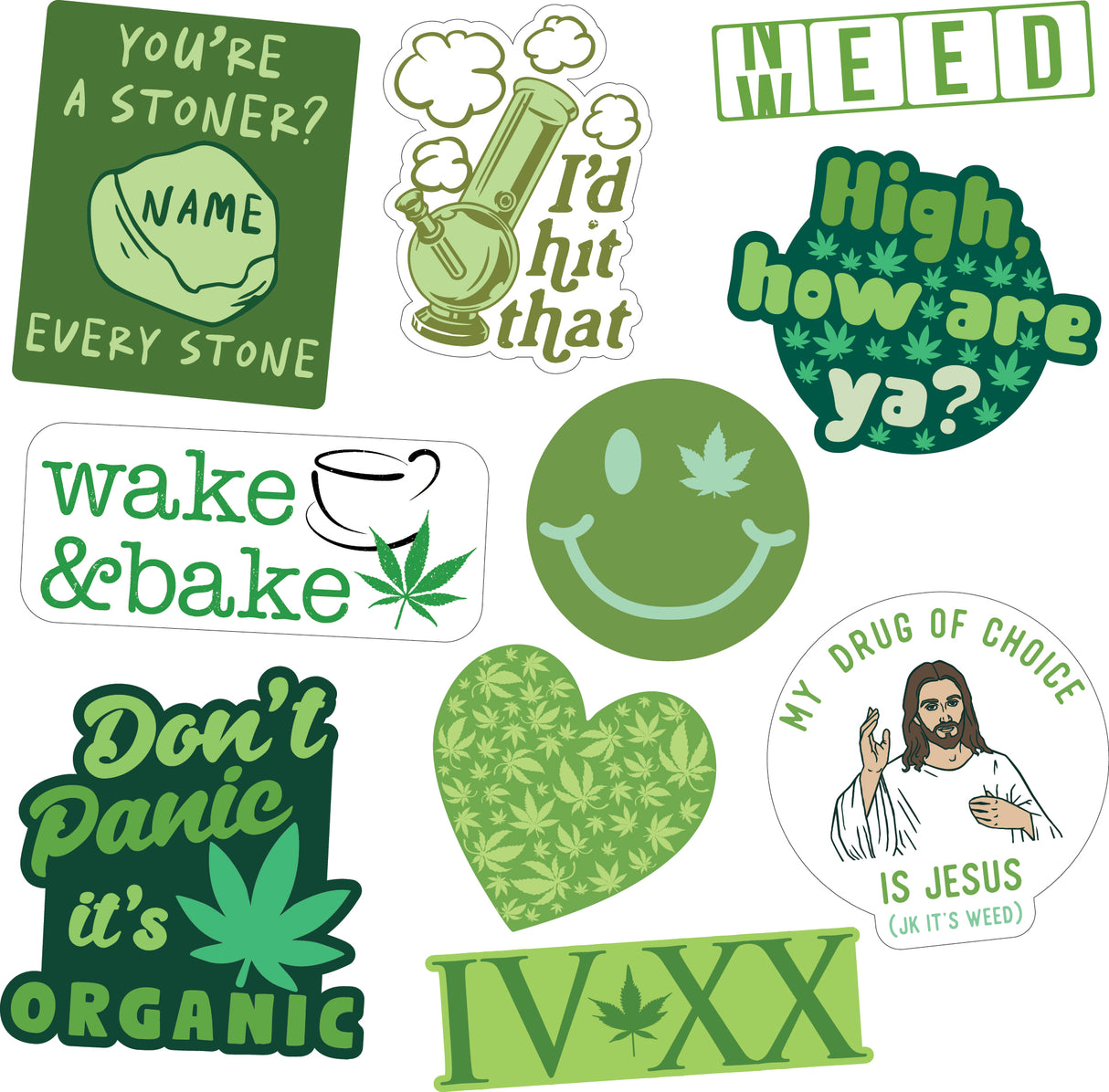 Weed Sticker Extra Large Stickers for Adults Funny Adhesives with Memes