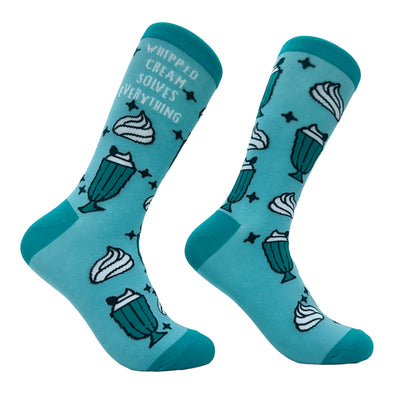 Women's Whipped Cream Solves Everything Socks Funny Sweet Treat Dessert Lovers Footwear