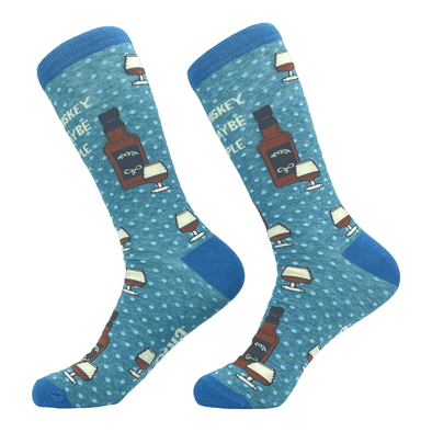 Men's I Like Whiskey And Maybe 3 People Socks Funny Liquor Cocktail Drinking Novelty Footwear