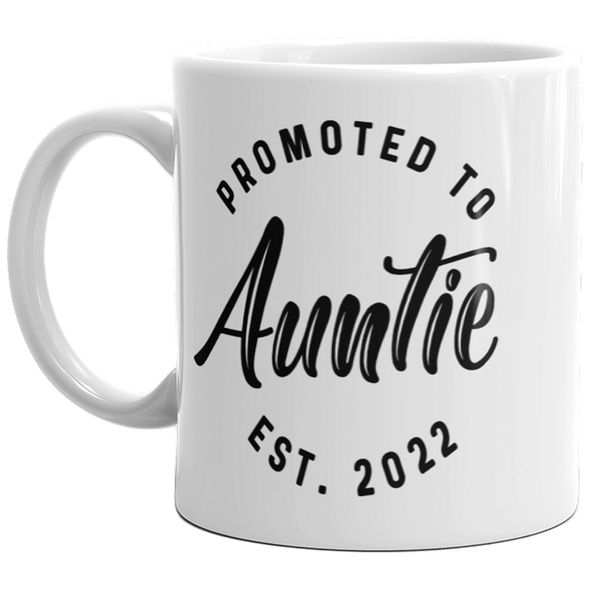 Promoted To Auntie 2022 Mug Funny Family Baby Announcement Coffee Cup-11oz