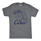 Mens Funny T Shirts Who Cares Sarcastic Middle Finger Graphic Novelty Tee for Men