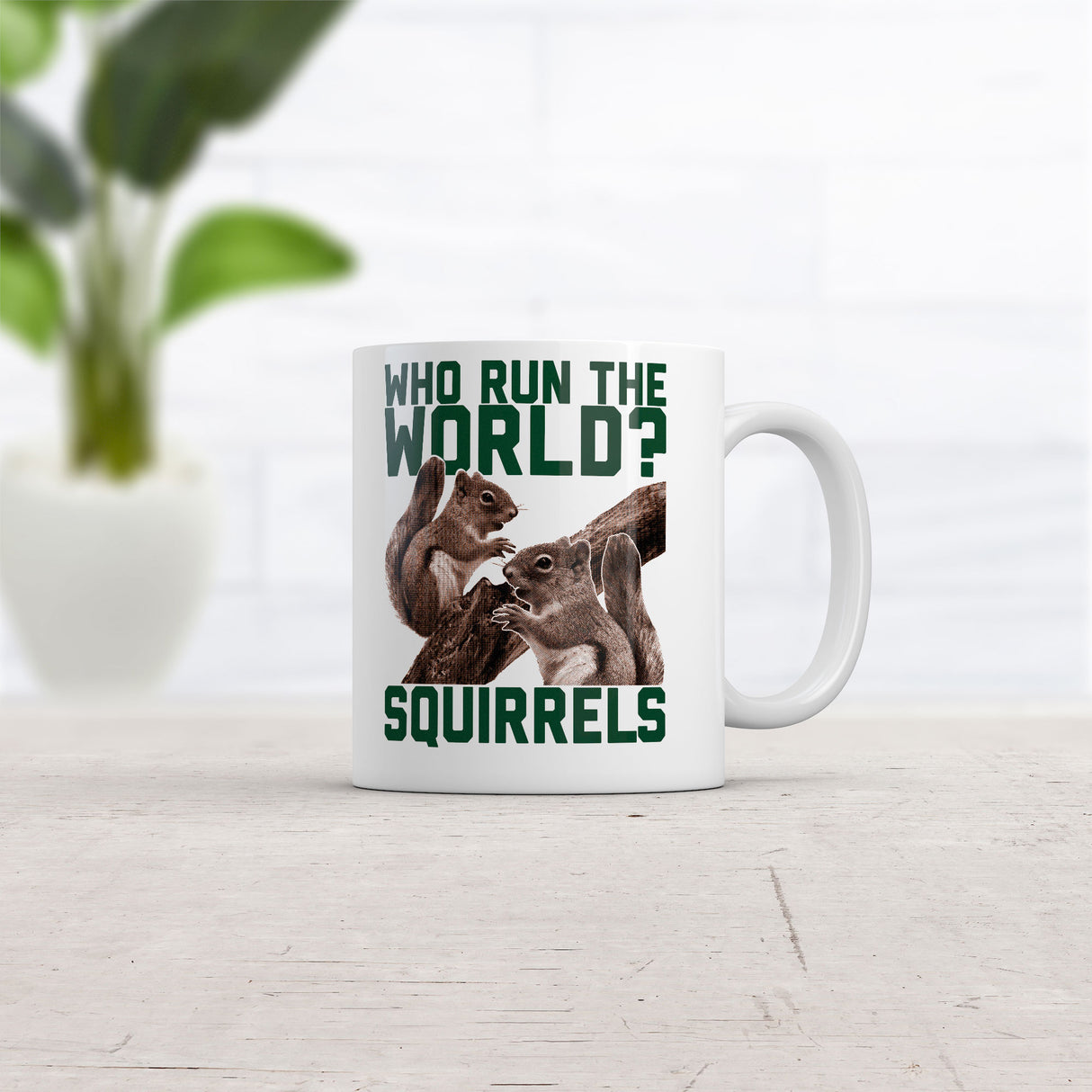 Who Run The World Squirrels Mug Funny Sarcastic Graphic Coffee Cup-11oz