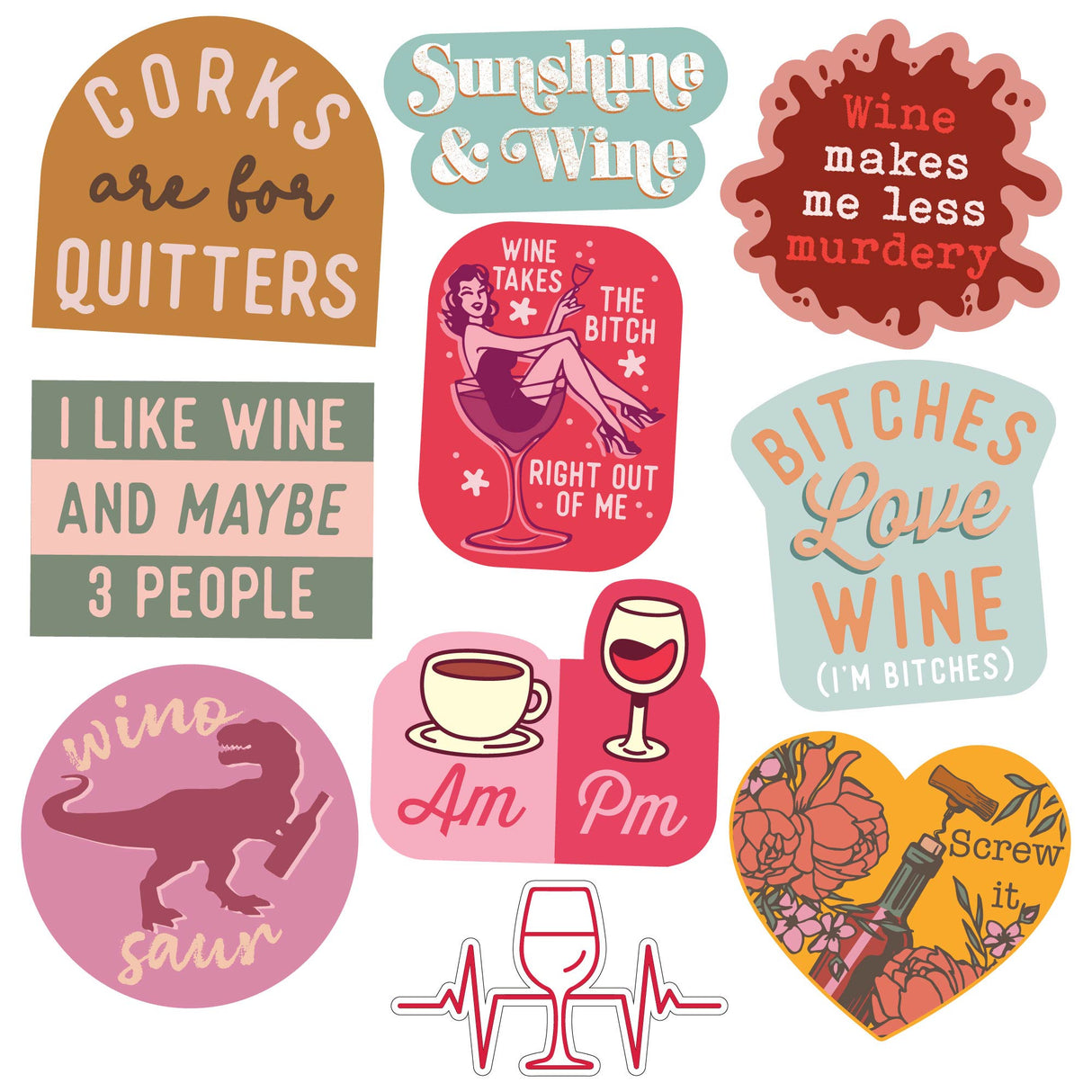 Wine Sticker Extra Large Stickers for Adults Funny Adhesives with Memes