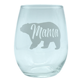 Mama Bear Wine Glass Funny Cute Best Mom of Boys Girls Cool Mother Novelty Cup-15 oz