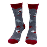 Women's Wine Makes Me Less Murdery Socks Funny Killer Drinking Footwear