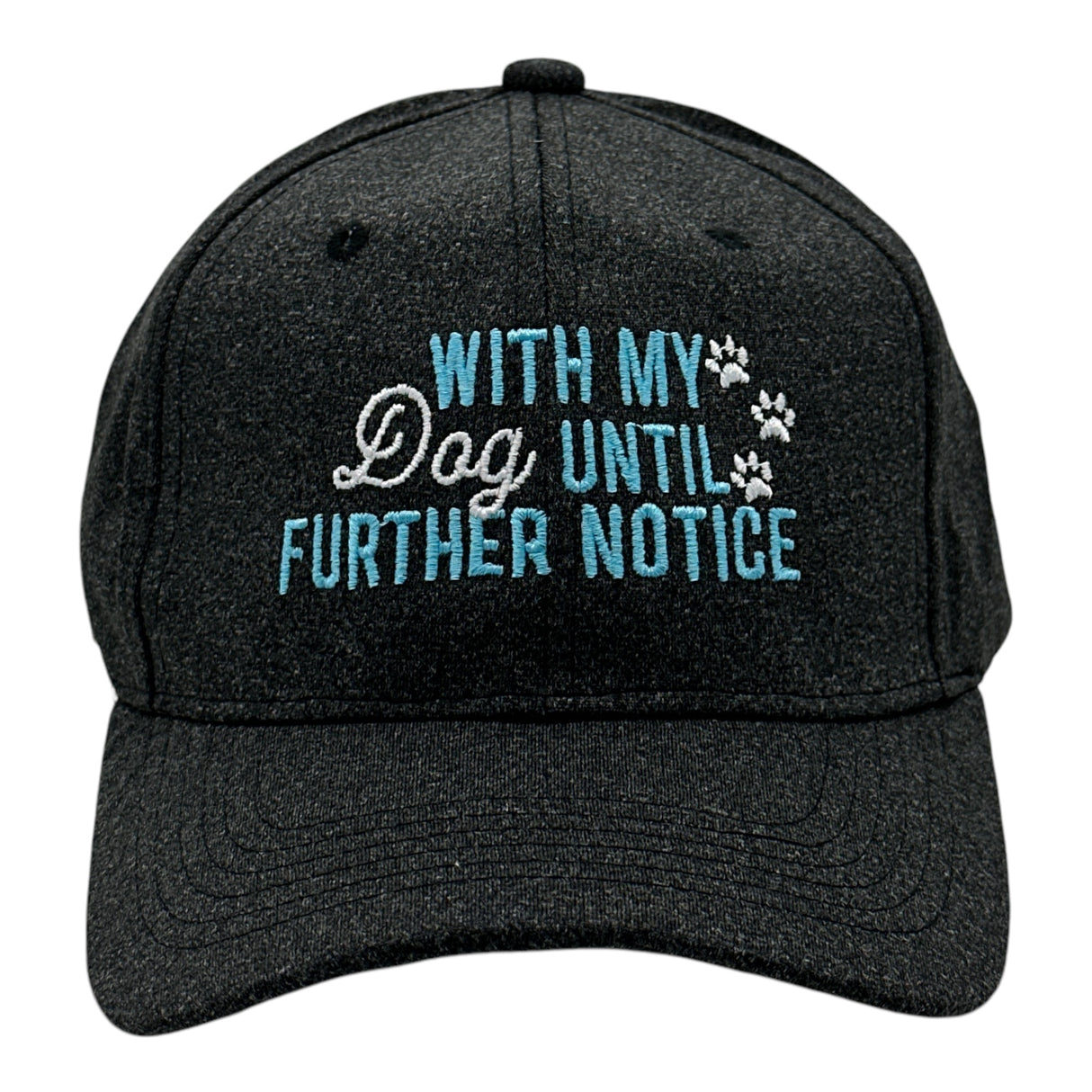 With My Dog Until Further Notice Hat Funny Sarcastic Puppy Lover Graphic Novelty Cap