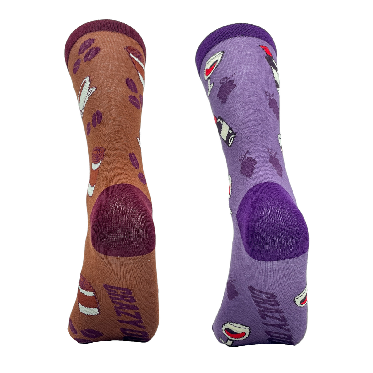 Women's AM Coffee PM Wine Socks Funny Vino Wine Lover Drinking Graphic Novelty Footwear