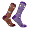 Women's AM Coffee PM Wine Socks Funny Vino Wine Lover Drinking Graphic Novelty Footwear