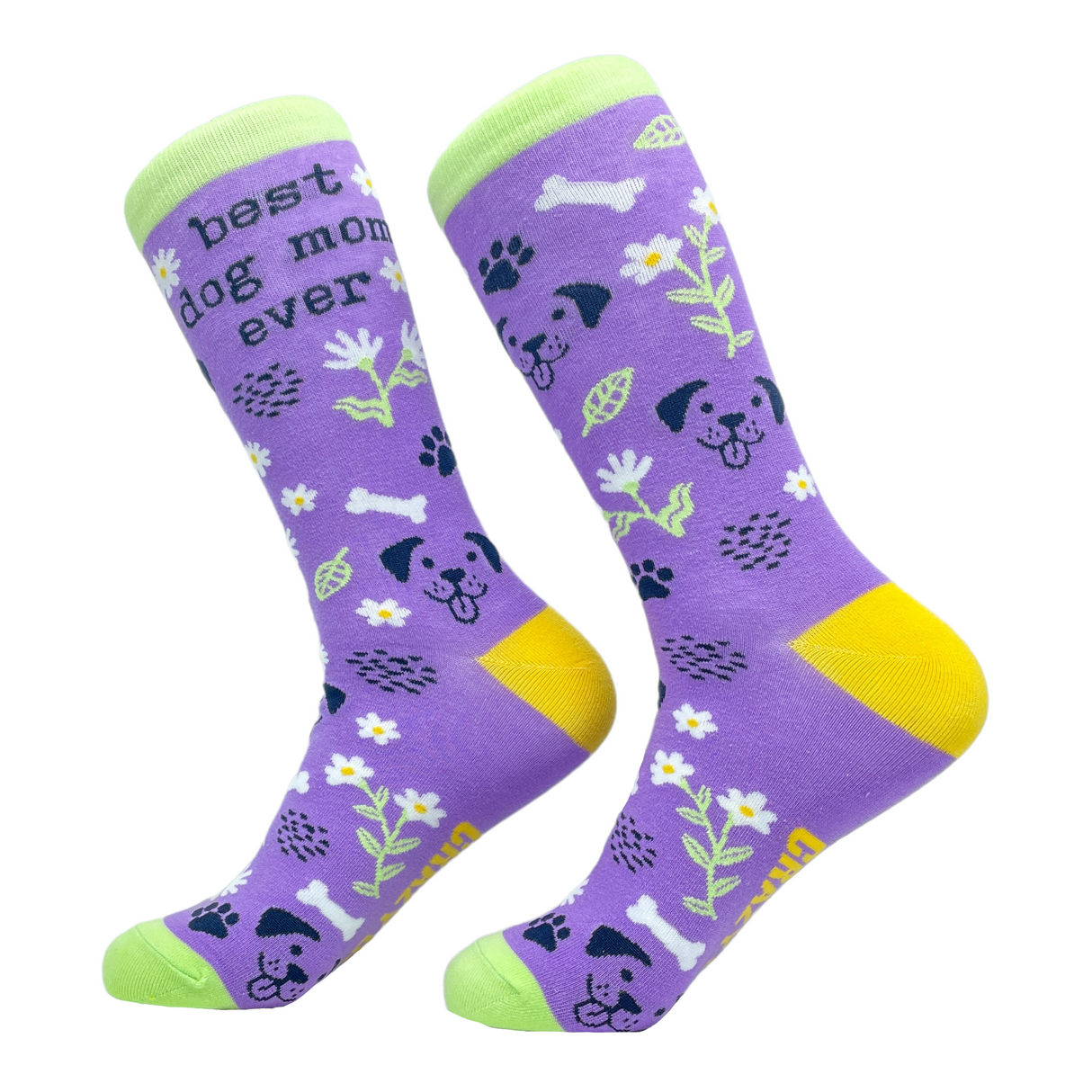 Women's Best Dog Mom Ever Socks Funny Mothers Day Pet Puppy Animal Lover Graphic Novelty Footwear