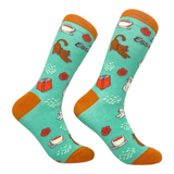 Women's Life Essentials Coffee Cats Books Socks Funny Pet Cat Animal Lover Graphic Novelty Footwear