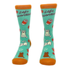 Women's Life Essentials Coffee Cats Books Socks Funny Pet Cat Animal Lover Graphic Novelty Footwear