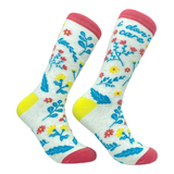 Women's I Don't Care Socks Funny Sarcastic Floral Novelty Graphic Footwear