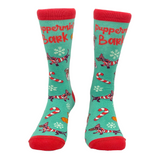 Women's Puppermint Bark Socks Funny Pet Dog Puppy Animal Lover Christmas Candy Footwear