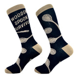 Men's Wooden Spoon Survivor Socks Funny Parenting Punishment Joke Footwear