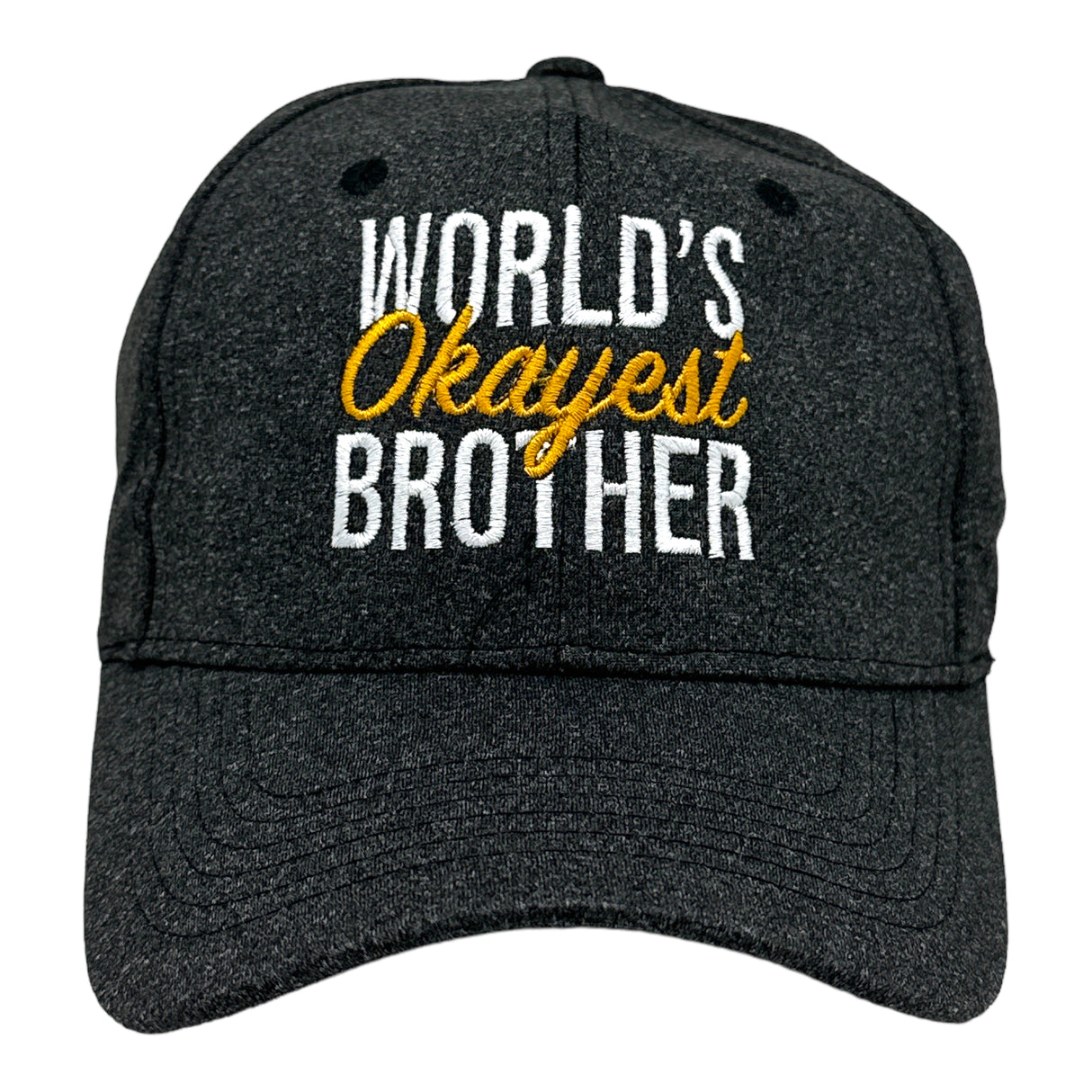 Worlds Okayest Brother Hat Funny Younger Older Sibling Gift Cap