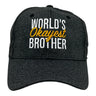 Worlds Okayest Brother Hat Funny Younger Older Sibling Gift Cap