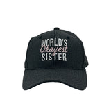 Worlds Okayest Sister Hat Funny Sibling Gift Cap