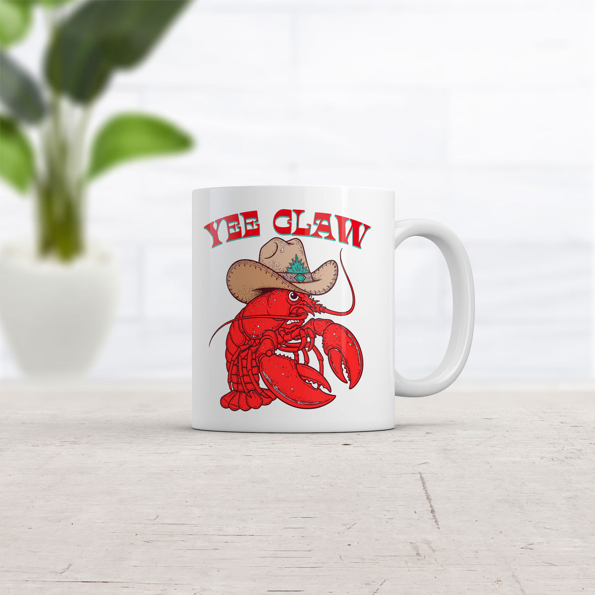 Yee Claw Mug Funny Sarcastic Lobster Graphic Novelty Coffee Cup-11oz