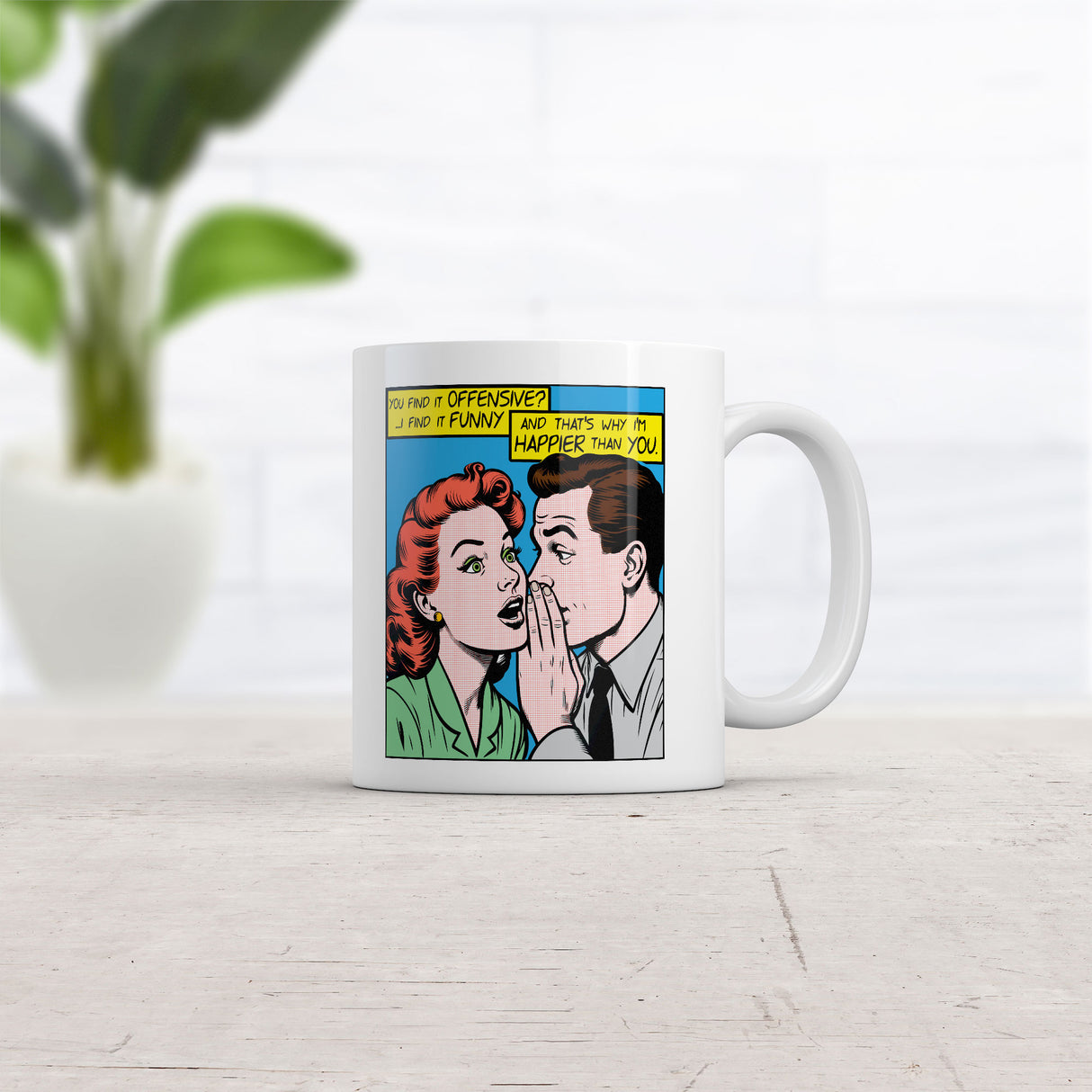 You Find It Offensive I Find It Funny Mug Funny Sarcastic Graphic Novelty Coffee Cup-11oz