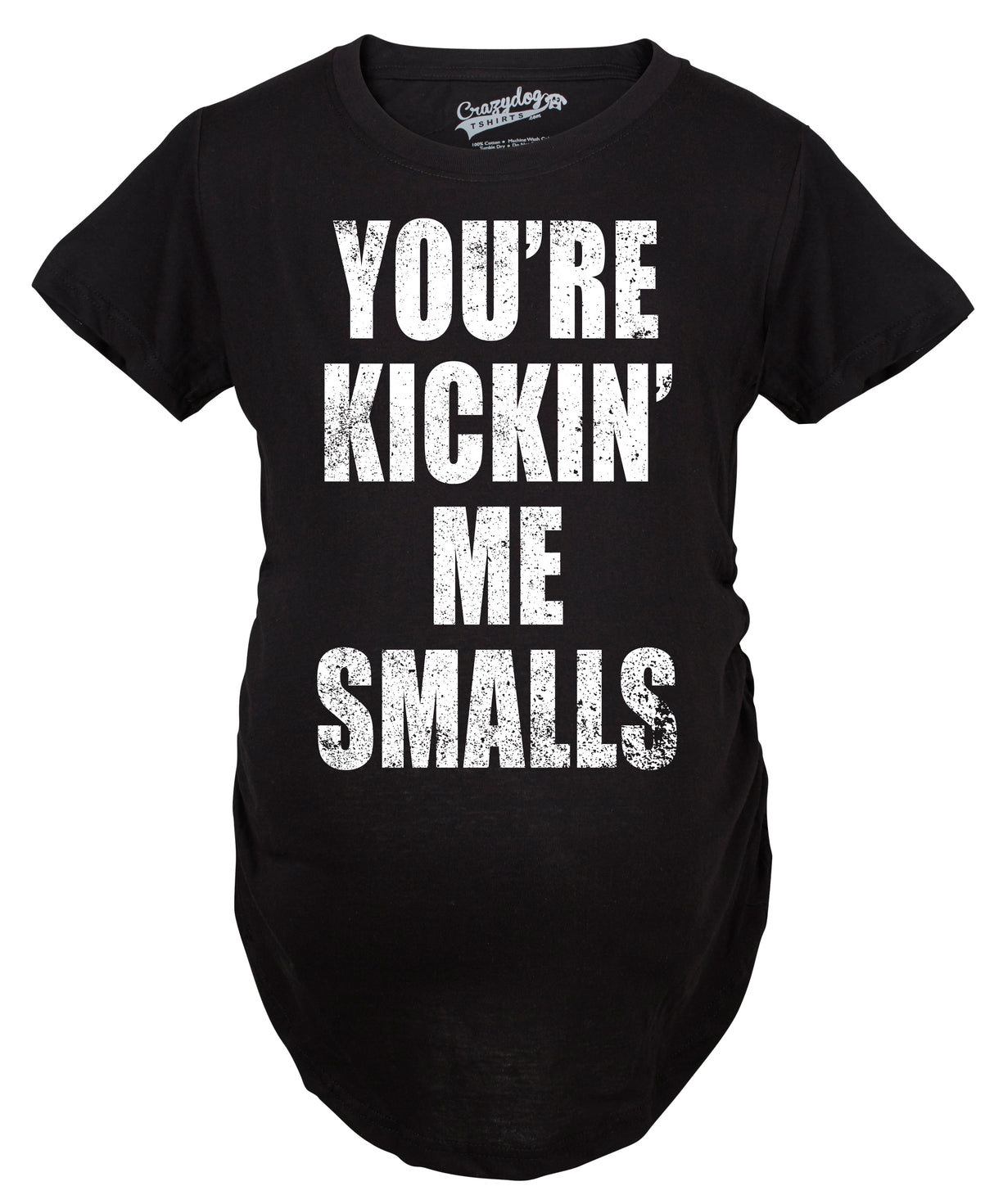 Maternity Kicking Me Smalls Funny T shirt Pregnancy Announcement Novelty Tee