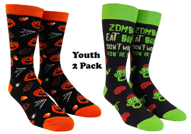 Youth Halloween Socks Funny Zombie Pumpkin Scary Footwear