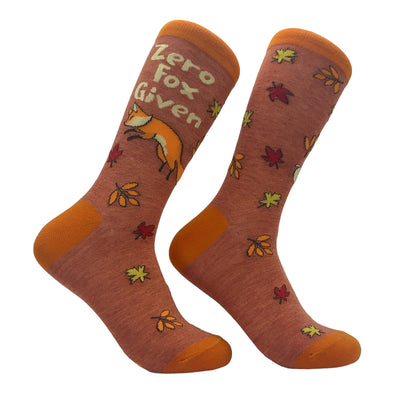 Women's Zero Fox Given Socks Funny Cute Wordplay Cursing Joke Footwear