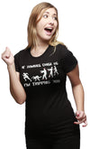 Womens If Zombies Chase Us I'm Tripping You Funny Sarcastic Halloween TShirt