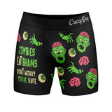 Mens Zombies Eat Brains Don't Worry You're Safe Boxer Briefs Funny Underwear for Guys