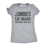 Womens Zombies Eat Brains So You're Safe Funny T Shirt Halloween Living Dead Tee