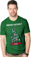 Meowy Christmas Cat Tree Ugly Christmas Sweater Men's Tshirt