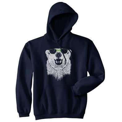 Polar Bear In Sunglasses Graphic Funny Cool Unisex Pull Over Hoodie