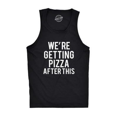 Mens Were Getting Pizza After This Funny Workout Sleeveless Gym Fitness Tank Top