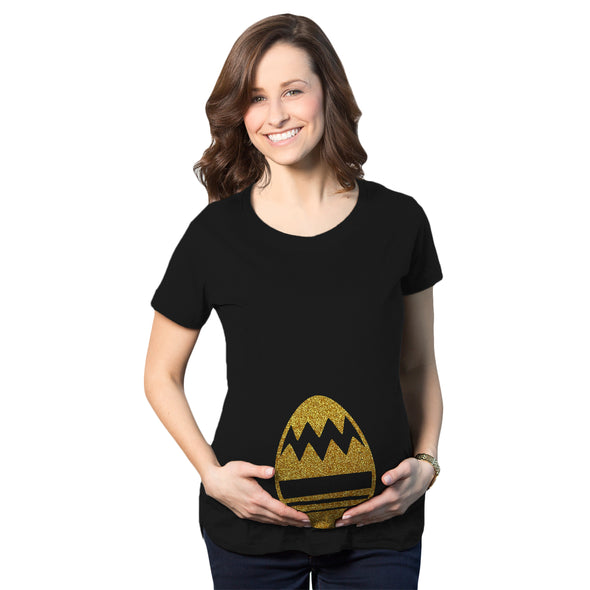 Maternity Golden Easter Egg Bump Funny Baby Pregnancy Announcement T Shirt