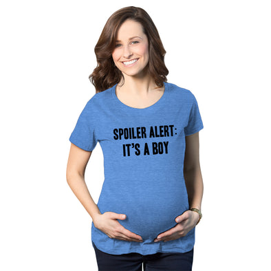 Maternity Spoiler Alert It's a Boy Funny Gender Reveal Pregnancy Announcement T shirt