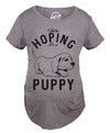 Maternity Hoping Its A Puppy T shirt Funny Sarcastic Pregnancy Announcement Tee
