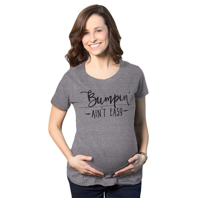 Bumpin Ain't Easy Maternity Shirt Funny Baby Bell Pregnancy Tee