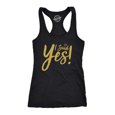 Womens I Said Yes Tank Top Cute Bride Bachelorette Party Tanktop For Ladies