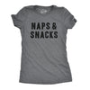 Womens Naps And Snacks T shirt Funny Sarcastic Food Gift for Her Hilarious Tee