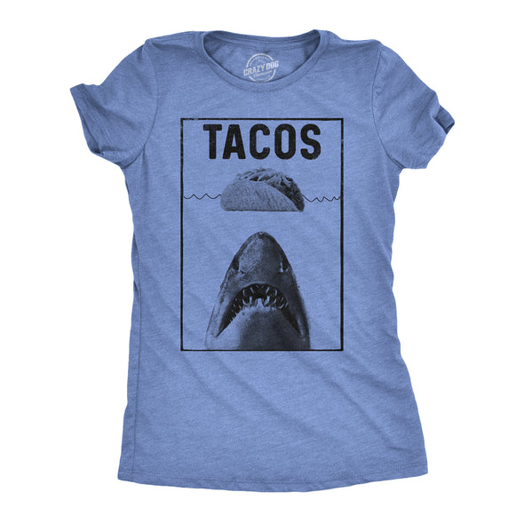 Womens Tacos Shark Tshirt Funny Jaws Tee For Ladies
