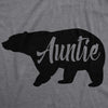 Womens Auntie Bear Tshirt Cute Adorable Family Tee For Ladies