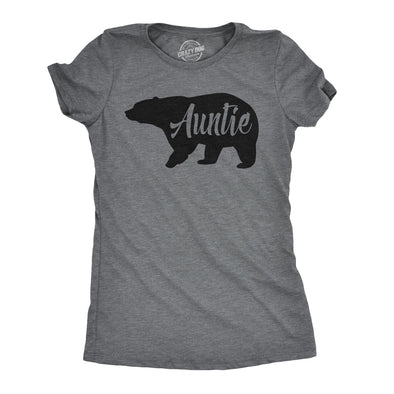Womens Auntie Bear Tshirt Cute Adorable Family Tee For Ladies
