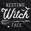Womens Resting Witch Face Tshirt Funny Halloween Broomstick Tee For Ladies