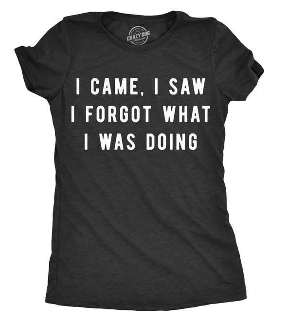 Womens I Came I Saw I Forgot What I Was Doing Tshirt Funny Sarcastic Tee For Ladies