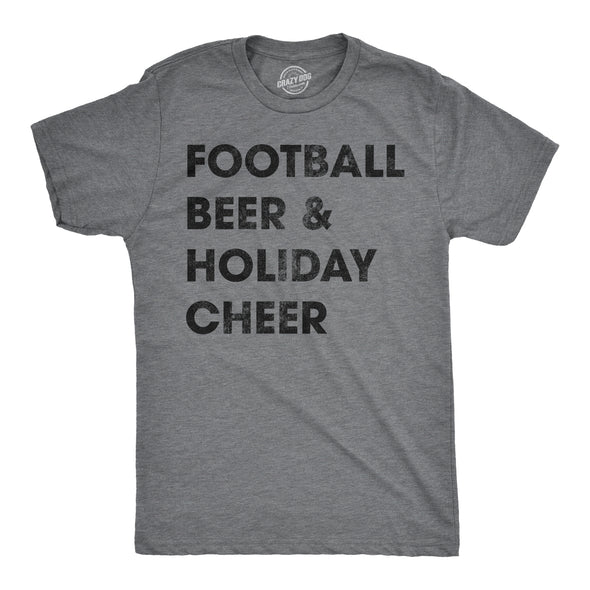 Football Beer And Holiday Cheer Men's Tshirt