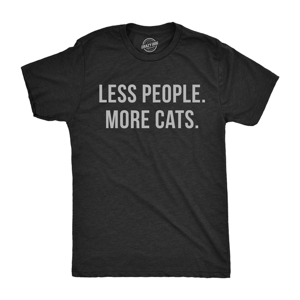 Less People More Cats Men's Tshirt