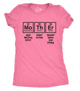 Womens Mother Periodic Table T shirt Funny Novelty Graphic Mothers Day Tee Nerdy