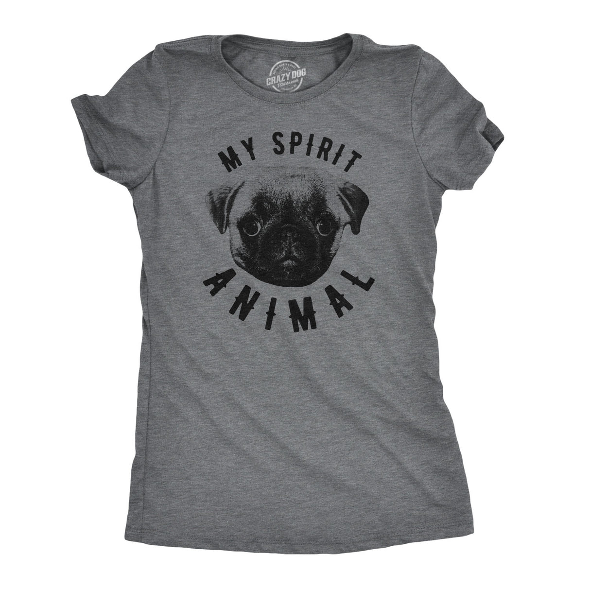 Womens My Spirit Animal Pug T Shirt Funny Dog Mom Tee Cute Top Gift for Her