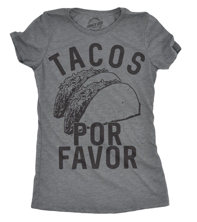 Womens Tacos Por Favor Tshirt Funny Spanish Tee For Ladies