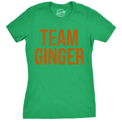Womens Team Ginger T Shirt Funny Cute Red Head St Saint Patricks Day Irish Tee
