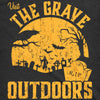 Womens Visit The Grave Outdoors Tshirt Funny Halloween Cemetary Tee For Ladies